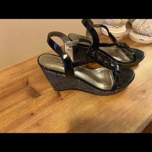 Black wedge sandal